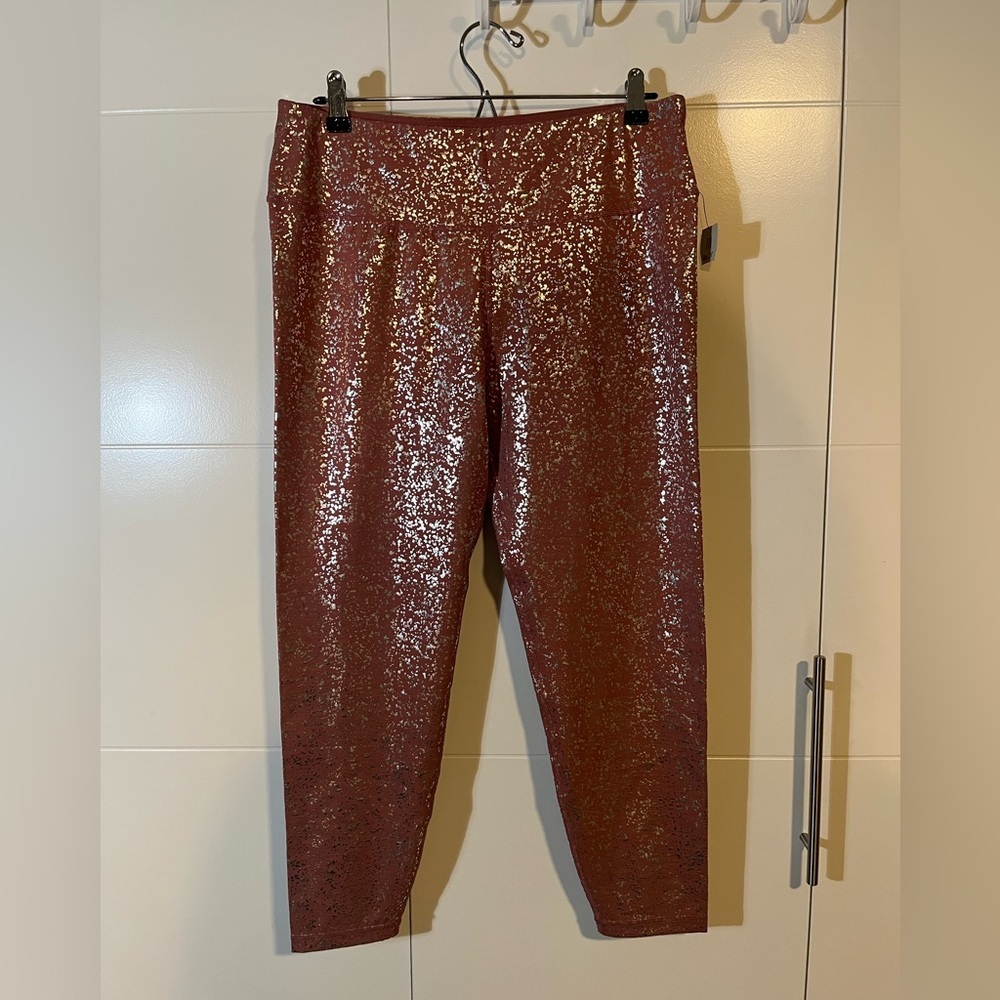 NWT Sweaty Betty Disco Metallic Leggings with 7/8 Length Size XL - Picture 3 of 12